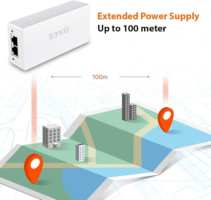 Tenda Inyector PoE 30W Gigabit 802.3af/at 48V miniatura 5