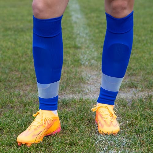 MAXXEZ® Schienbeinschonerhalter aus Silikon mit überragendem Halt - Schienbeischoner Halter extra rutschfest für Herren, Damen & Kinder - tranparent