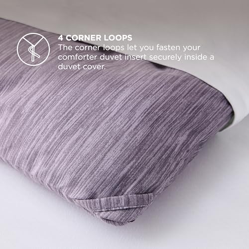 Image of Bedsure Full Comforter Set - Grayish Purple Soft Bedding for All Seasons, Cationic Dyed Bed Set, 3 Pieces, 1 Full Size Comforter (82 inchx86 inch) and 2 Pillow Shams (20 inchx26 inch+2 inch)