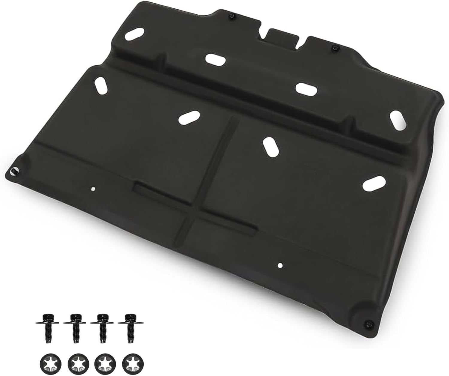 Splash Panel Shield Under Diaper Gas Motor Compatible with 2015-2020 Ford F150 with Gasoline Engine (Not Fit Raptor Model/Not Fit 3.0L Diesel) ML3Z-7222-D Black