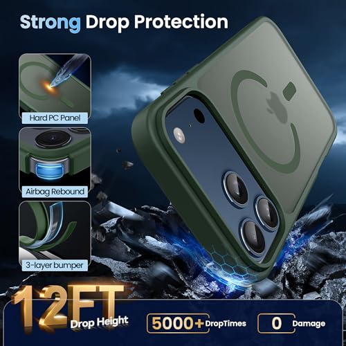 Image of CACOE Magnetic Case for iPhone 17 Pro Max 6.9 inch, Dark Green
