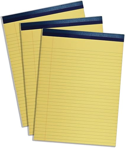 Miniatura 2 de Top Flight Bloc legal, 8.5 x 11.75 pulgadas, regla de 0.375 pulgadas, canario, 50 hojas por bloc, 3 almohadillas por paquete (4513108)
