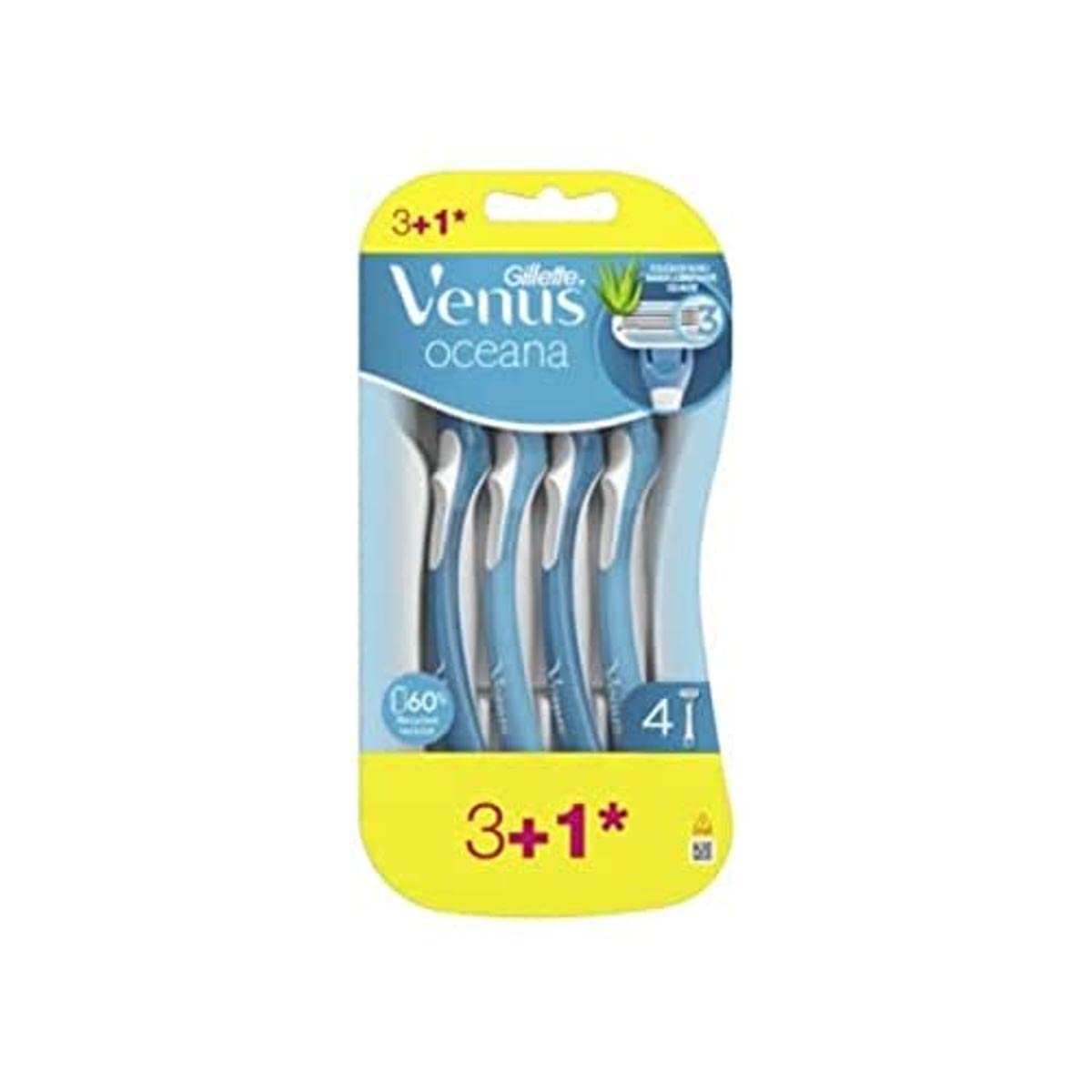 Venus Rasoir jetable Gillette Oceana pour femme, lot de 4 lames (3+1 gratuites)
