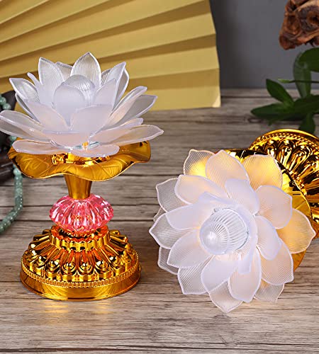Omeet OMNL078B Colorful Led Lotus Buddhist Lamp, Gradient Buddha Light thumb #2