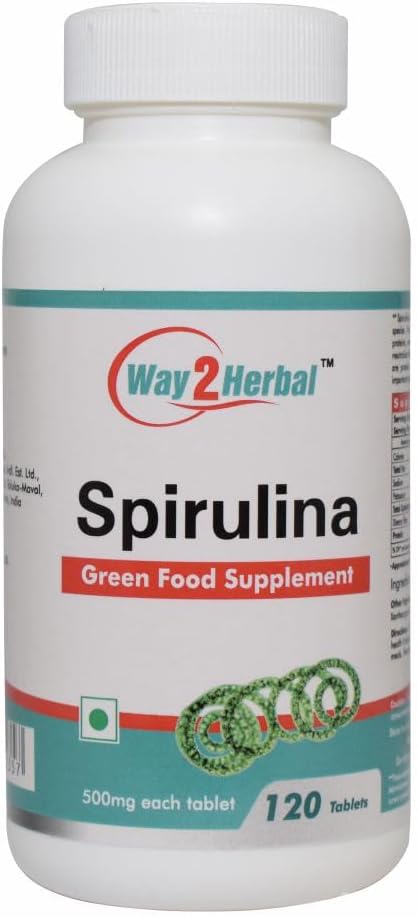 Way2Herbal Spirulina Tablets (120 Count Pack of 1)