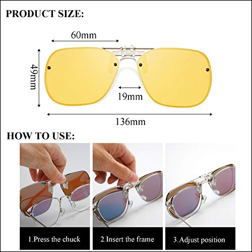 Polarized Clip on Sunglasses Over Prescription Glasses for Men Women Flip Up Clip-on Shades for Driving Fishing2