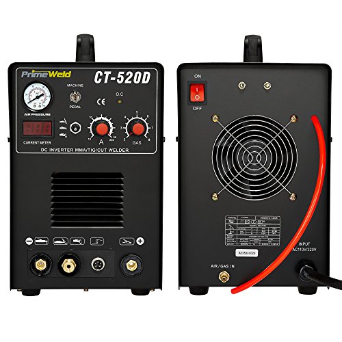 Primeweld 3-In-1 50 Amp Plasma Cutter, 200 Amp Tig Welder And 200 Amp Stick Welder - Welding And Cutting Combo, Mobile Welding Machine, Portable Plasma Cutter, Multipurpose Welder And Cutter, Ct-520D #TOP3