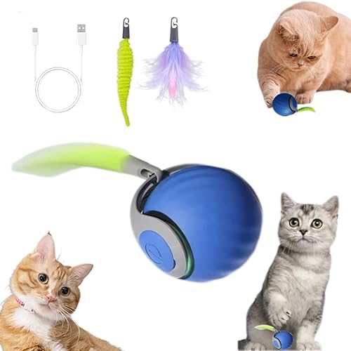 Miniatura 8 de Speedy Tail 2.0 - Juguete interactivo para gatos, juguetes para gatos de interior, bola de gato viral masticable, juguete deportivo ajustable, bola