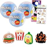 Molang Blind Ball Party Favors 3 Pack – Bundle with 3 Mini Figurine Blind Balls Plus Stickers, More | Molang Mystery Figure for Kids, Teens