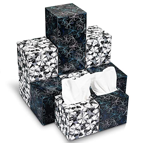 Rtteri 12 Packs 960 Sheets Tissues Cube Box Square Facial Tissues 2 Ply Soft Tissue Paper Bulk Floral Tissues Pocket Tissues Car Tissue Holder For Car Toilet Household School Bedroom Family (Vintage) #TOP25