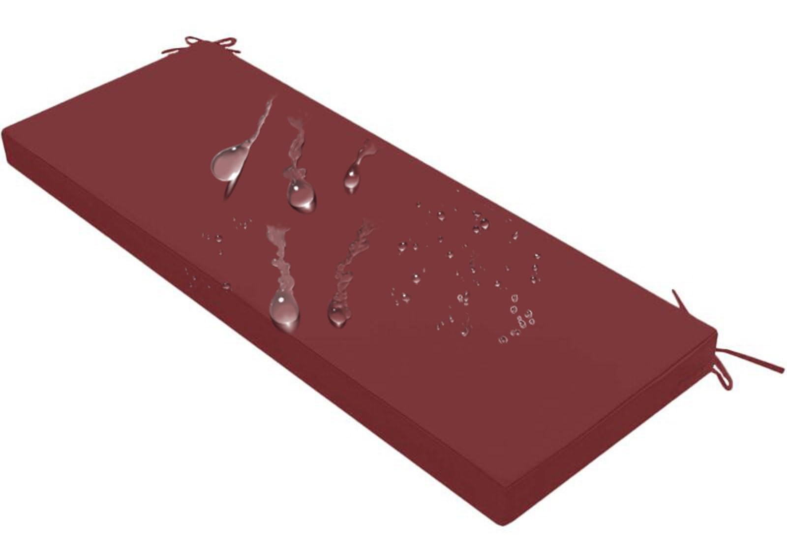 Coussin banc mousse haute densité imperméable bordeaux 51x18x2 pouces