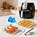 Air Fryer Basket for Oven, 8.2 inch Square Air Fryer Rack with Clamp Stainless Steel Air Fryer Baskets Non-Stick Air Fryer Tray Fit All 4.2QT - 5.8QT Air Fryer, Oven, 3Pack