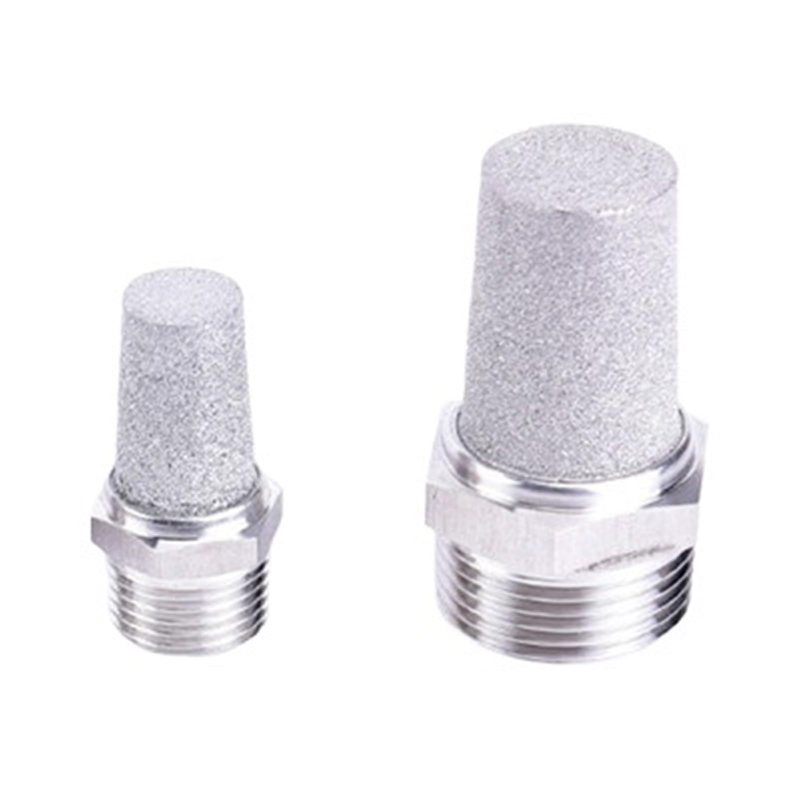1/8" 1/4" 3/8" 1/2" 3/4" 1" Pneumatic Silencer Muffler Connector Air Fitting 304 Stainless Steel(High Head,3/8")
