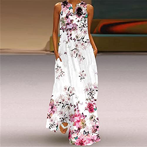 Summer Oil Painting Maxi Dress Van Gogh Gift Starry Night For Women's Sexy V Neck Long Maxi Dresses Casual Loose Sundress #TOP1