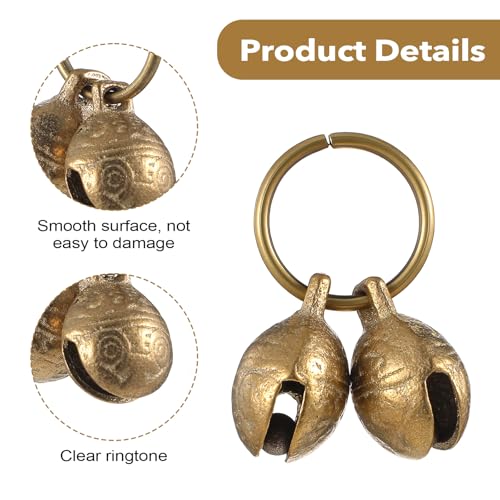 LXUEJIE 2 Stück Laute Hundeglocken, Messingglocken Glocken für Katzen und Hunde Ortungsglocke Vintage Hundeglocke Kleine Glocke Halsband Anhänger für Haustiere Trainieren Heimtürdekoration