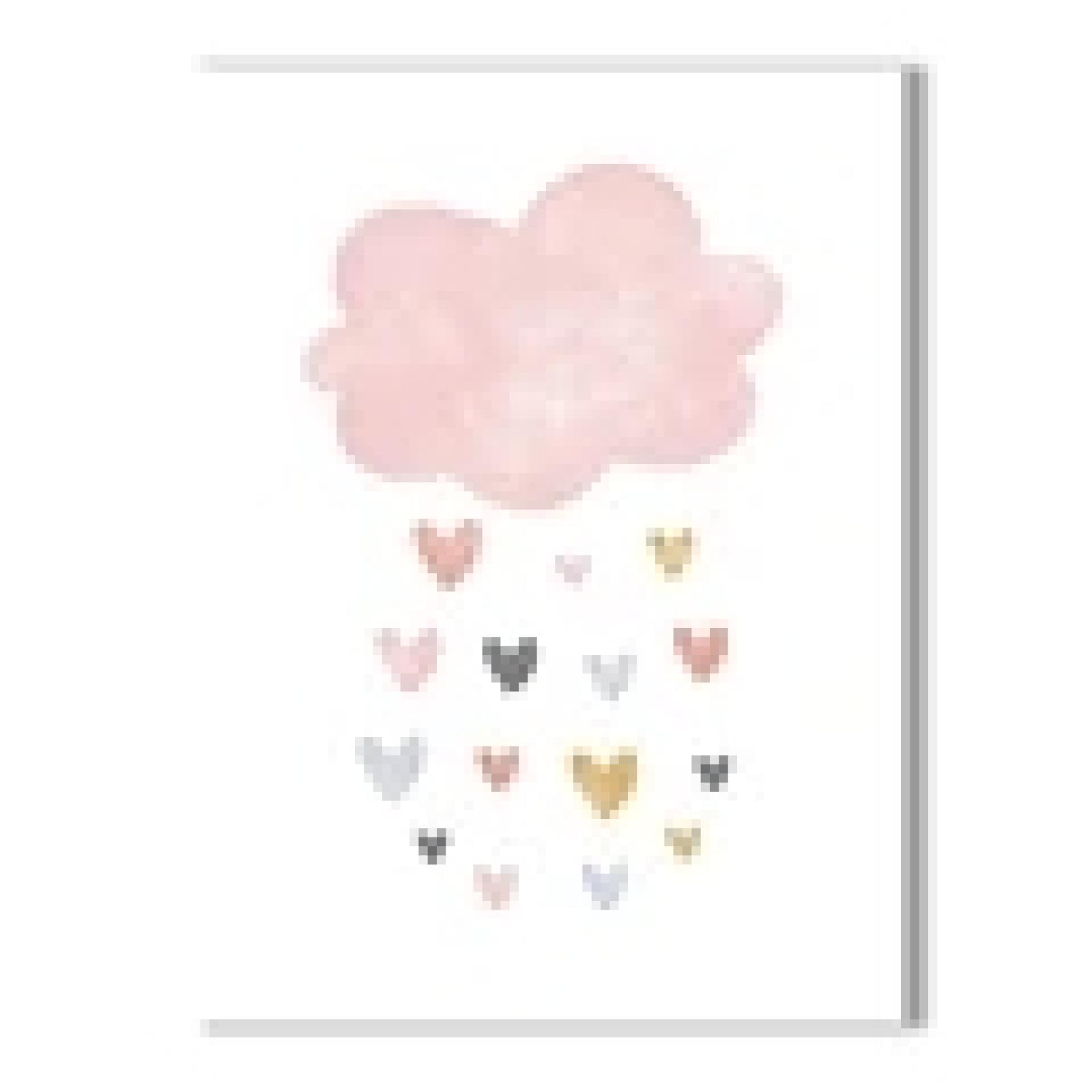 Impression sur toile pour enfant, nuage rose, soleil, arc-en-ciel, peinture murale, affiche nordique, images murales pour chambre de bébé, décoration de chambre d'enfant, 60 x 90 cm, sans cadre