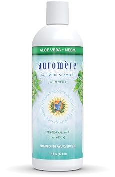 Auromere Ayurvedic Shampoo, Aloe Vera Neem - Vegan, Cruelty Free, Non-GMO, Natural, Gluten Free, Sulfate Free, Paraben Free for Dry to Normal Hair 16 fl oz, 1 Pack