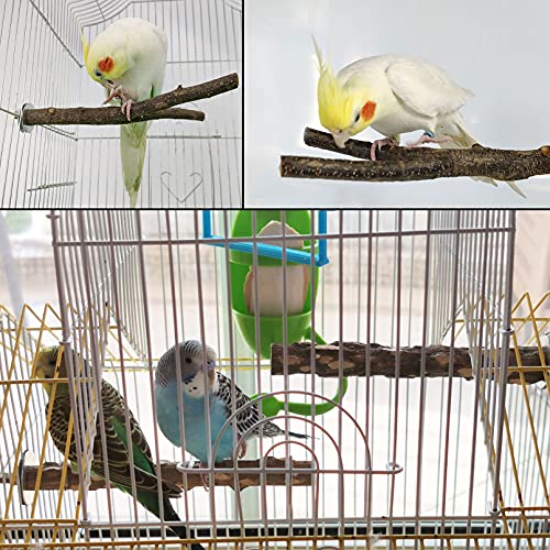 kathson Brinquedos de balanço de pássaros de madeira, palito natural, suporte de madeira, periquito,