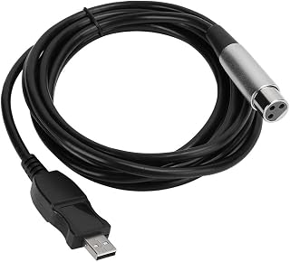 Hilitand Cabo de ligação para microfone, 3 metros para microfone adaptador de cabo USB para XLR cabo de ligação para microfone