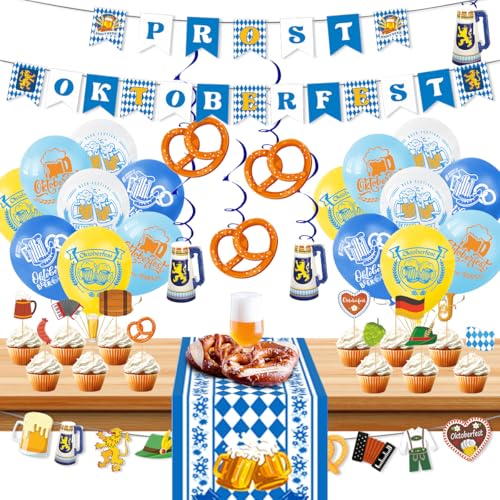 Décoration Oktoberfest, Décorations Fête Oktoberfest avec Guirlande, Oktoberfest Ballons, Décorations de Gâteau, Chemin de Table Bavarois, Décoration Fête Festival de Bière Bavaroise Décoration Oktoberfest, Décorations Fête Oktoberfest avec Guirlande, Oktoberfest Ballons, Décorations de Gâteau, Chemin de Table Bavarois, Décoration Fête Festival de Bière Bavaroise