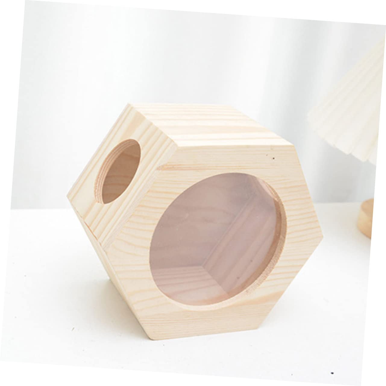 Yardwe Château De Hamster en Bois 14.5X9X17 Cm Maison pour Hamsters Et Rongeurs avec Cachette Et Aire De Jeu Sécurisée pour Cage d'animal De Compagnie