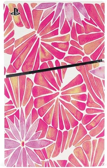 Skinit Decal Gaming Skin Compatible with PS5 Slim Digital Edition Console - Officially Licensed Pink Water Lilies by Cat Coq Design