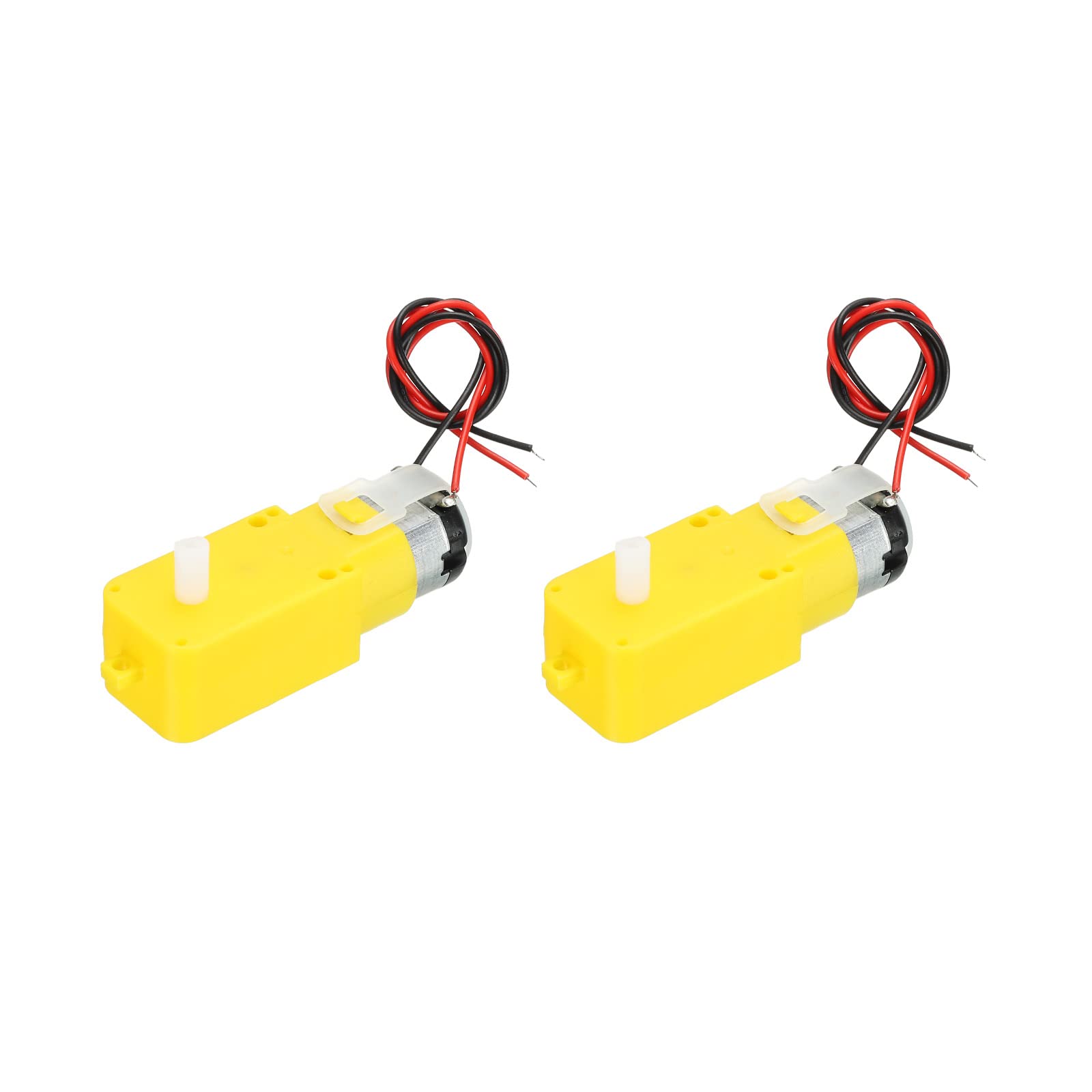 MECCANIXITYGear Motor Dual Shaft TT Motor I Shape 3-6V 1:48 Reduction Ratio for Smart Car Robot with Welding Wire Pack of 2