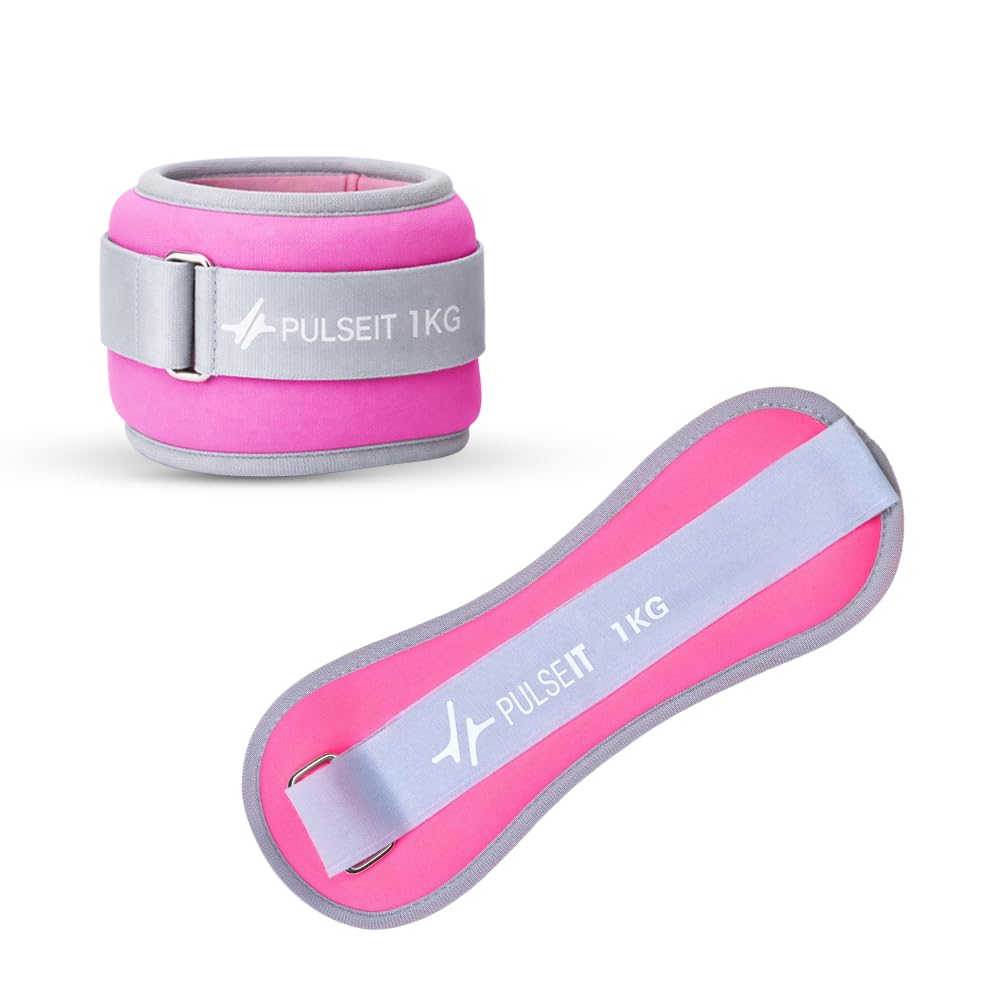 PulseITWeightMax Adjustable Wrist & Ankle Weight Straps. Resistance Weight Bands with Secure Strap. Strength Training, Cardio, Rehab, Pilates & Physiotherapy- Unisex Fitness Gear Pink (2x0.5kg)-image-7