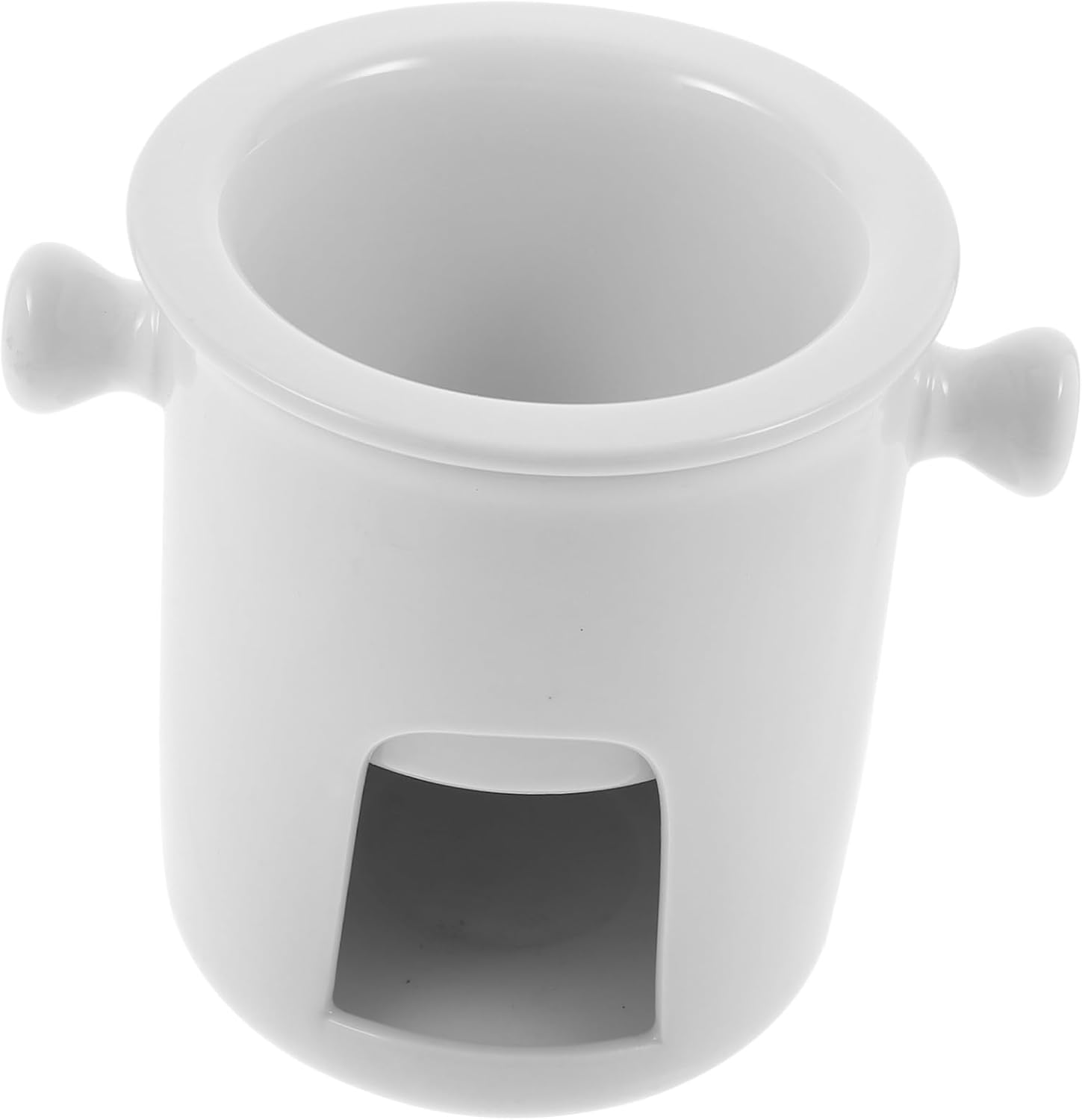 MAGICLULU Ceramic Chocolate Melting Pot Forks Compact Fondue Mug for Cheese Butter and Ice Cream for Date Nights and Parties