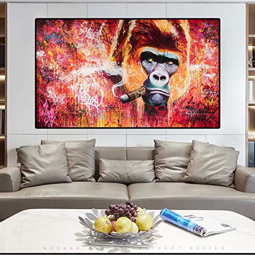 Affiche singe graffiti abstrait 50x100 pour donner de la vie à un mur blanc
