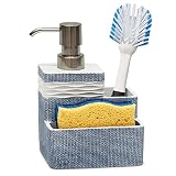 Suanti Dish Soap Dispense with Sponge&Brush Holder Kitchen Sink 3 in 1 Sponge Soap Dispenser Caddy 1