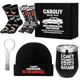 Geiserailie 6 Pcs Car Guy Gift for Men Christmas Gifts for Car Guys for Dad Boyfriend Husband Brother Male Friends Mechanic Coworker Lovers Mug Socks Hat Basket Presents Box