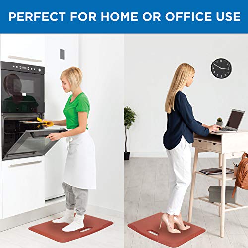 Image of Mount-It! Standing Desk Floor Mat | Red Standing Comfort Mat for Standing Desk, Home, Office, Kitchen, Garage | Anti-Slip Washable Surface| 18 inchx22 inch | Rubberized Gel Foam