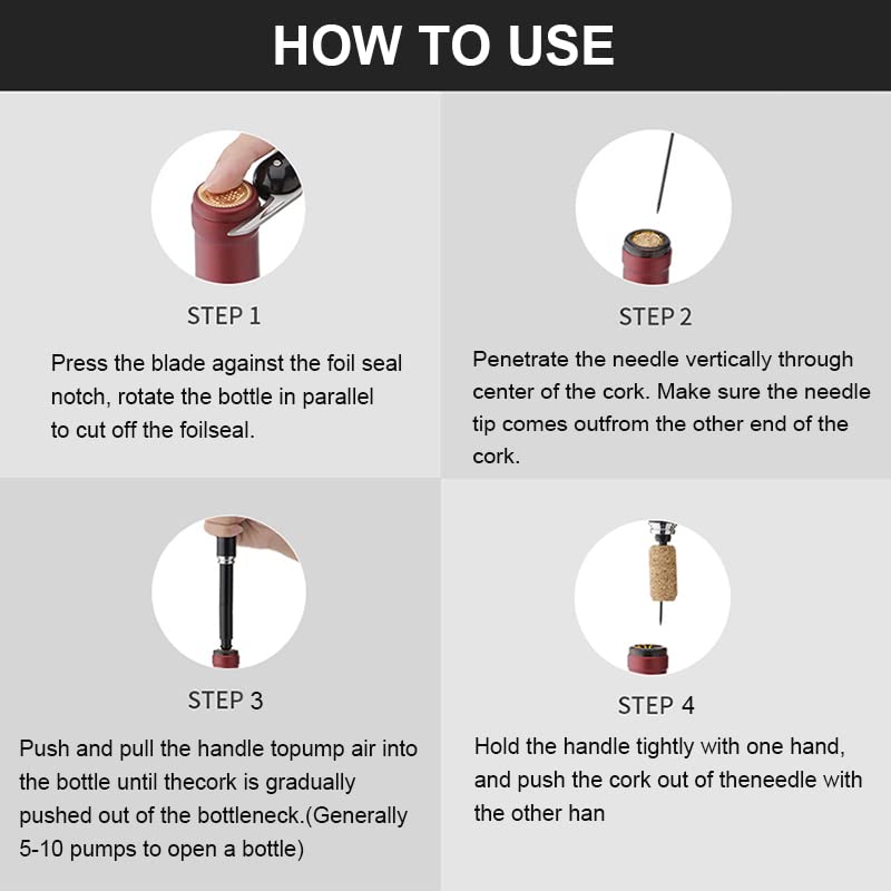 Ouvre-bouteille à Pompe à Air Pour Vin - Tire-bouchon Manuel Sans Torsion, Portable Et Sûr - 14 Cm, 45 G