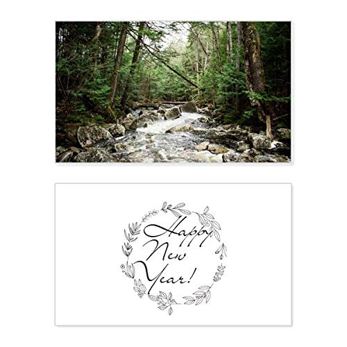 Carte commémorative pour le Nouvel An paysage de ruisseau zen