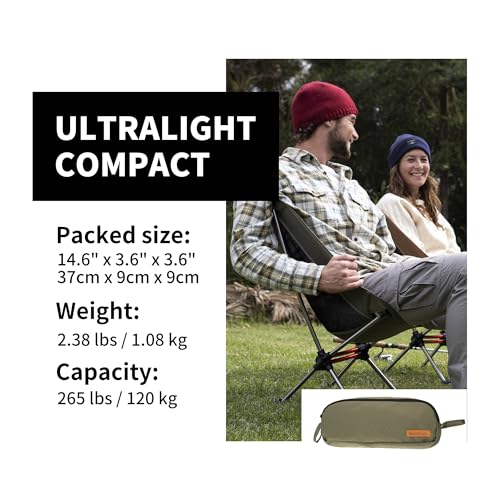 image for Naturehike YL08 Ultralight Camping Chair, 2.38 LBS Portable Backpackin