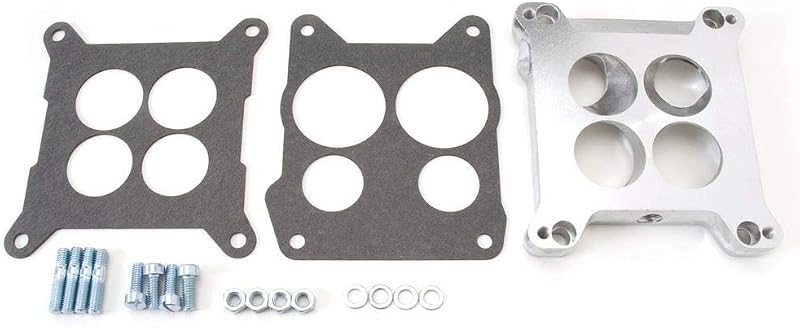 Adaptador de carburador Edelbrock 2696 de furação quadrada para spread-bore em alumínio – 1 unidade