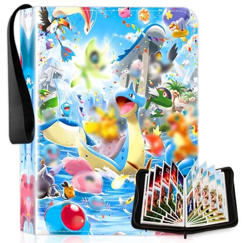 50 Pages 400 Cartes Classeur, Classeur Carte Avec Fermeture Éclair, Album Avec Portable Poignée, Porte Cuir Imperméable, Convient Aux Collections