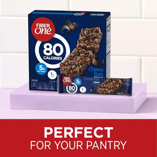 Fiber One 80 Calorie Chewy Bars, Chocolate, Snack Bars, 5 Ct, 4.1 oz