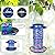 XDW-GIFTS Bird Feeder for Outdoors Solar Hanging Bird Feeder Bird House with Cardinal Feeder Large Capacity Metal Wild Bird Feeder for Garden Decor Unique Gifts & Patio Decor (Blue, 10.5 INCH)