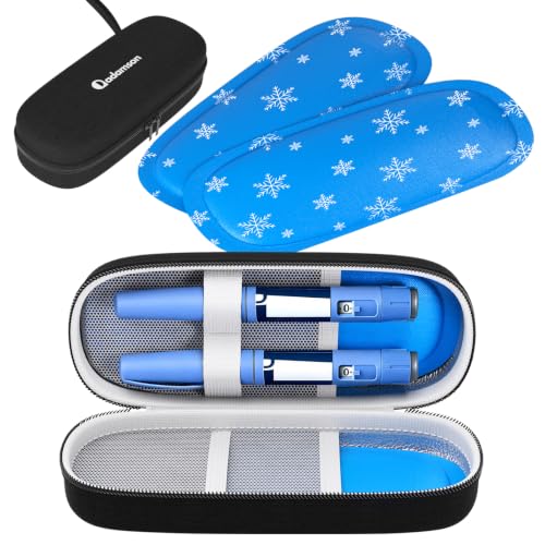 Adamson Bolsa Isotérmica para Insulina con 2 Bolsas de Gel - Estuche para Plumas de Insulina y Medicamentos - Bolsa Diabéticos Compacta de Viaje para Insulina, Ozempic y Accesorios