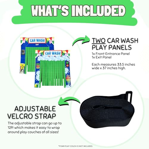 Image of Couch Swag Play Panel for Childrens Foam Sofa Kids Couch (Car Wash)