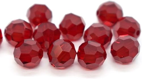 Miniatura 3 de Adabele - 100 cuentas de cristal redondas sueltas facetadas austriacas de 0.236 pulgadas, color rojo siam, compatibles con 5000 cristales de
