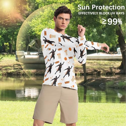 Bolaz Mens UV Protection Shirts Rash Guard Long Sleeve UPF 50+ Basketball Shooting Quick Dry S4