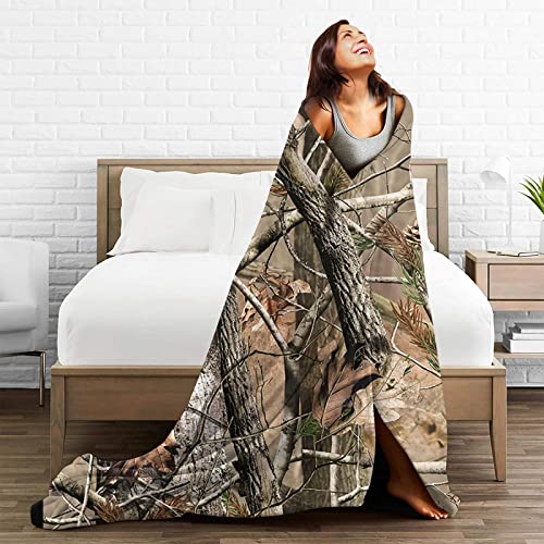 Hunting Camo Super Soft Flannel Blankets Warm And Cozy Lightweight Decorative For Couch Sofa Bed, Plush Fuzzy Microfiber Throw Fleece Blanket For All Season #TOP7