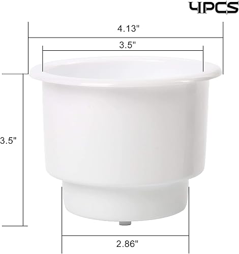 Miniatura 2 de Amarine Made 4pcs sostenedor de plástico marino para bebidas con inserto de drenaje, color blanco