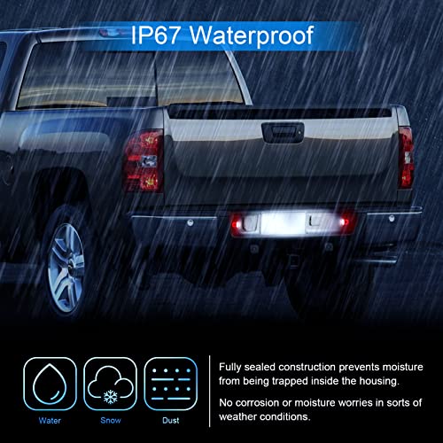 Shinefit Led License Plate Light Replacement For Silverado Sierra 1500 2500 3500 Suburban Tahoe Avalanche Yukon Xl Escalade, Red U-Shaped White Tag Lamp Assembly, Pack Of 2 #TOP5