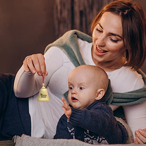 Holiday Jingle Christmas Ornament Gold Bell - Holiday Jingle Bell Ornament Christmas Bell Ornament 2022–Real Bell Christmas Decoration With Red Ribbon #TOP4