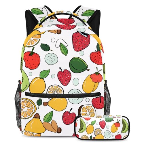 Sac à dos fruits multicolore polyvalent et élégant avec sa trousse assortie