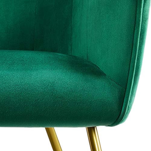 Yaheetech Soft Living Room Arm Chair Velvet Tub Chair Side Occasional Accent Chair Comfy Bucket Chair with Upholstered Back and Thick Padded Seat for Dining Room Home Green